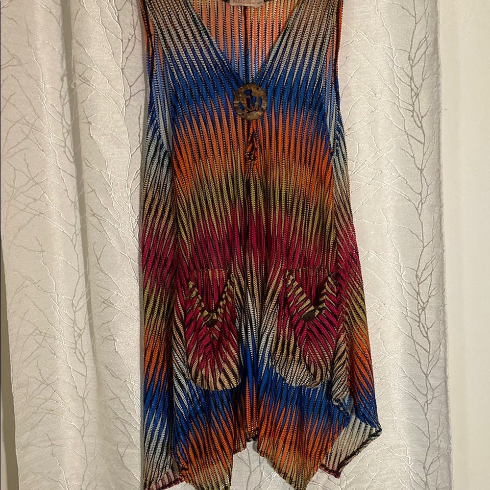 Colorful Sleeveless Knit Top